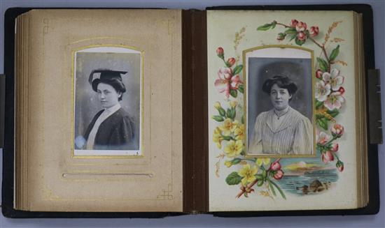 A Victorian and later photograph albums and a musical photo album